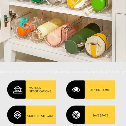 AYktou Wine Rack Water Bottle Organizer Sodas Can Organizer,Stackable Cabinet Organizer Bottle Plastic Water Bottle Holder Can Organizer for Countertop,Table Top,Pantry,Fridge A.
