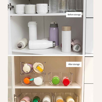 AYktou Wine Rack Water Bottle Organizer Sodas Can Organizer,Stackable Cabinet Organizer Bottle Plastic Water Bottle Holder Can Organizer for Countertop,Table Top,Pantry,Fridge A.