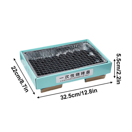 Kdkad Disposable BBQ Grill – Portable Outdoor Picnic, Cam& Group Gatherings – Low-Smoke Stainless Steel Kraft Paper Tray with Fast-Burning Charcoal – Easy Baking & Grilling.