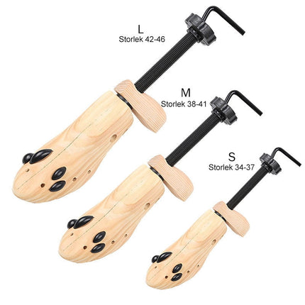 Darzheoy Shoe Stretcher for Men and Women Professional Shoe Adjustable Width & Length, Size 42-46, Wood (Includes Only 1 Shoe Stretcher) S Brown.