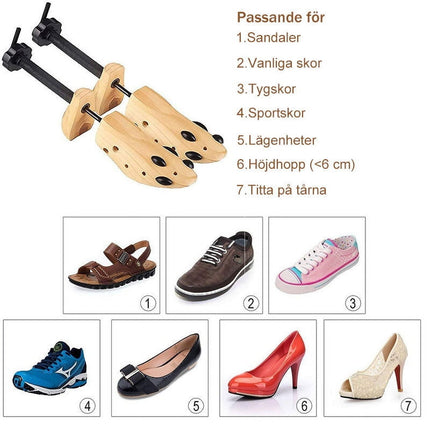 Darzheoy Shoe Stretcher for Men and Women Professional Shoe Adjustable Width & Length, Size 42-46, Wood (Includes Only 1 Shoe Stretcher) S Brown.