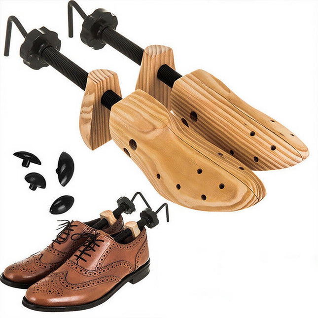 Darzheoy Shoe Stretcher for Men and Women Professional Shoe Adjustable Width & Length, Size 42-46, Wood (Includes Only 1 Shoe Stretcher) L Brown.