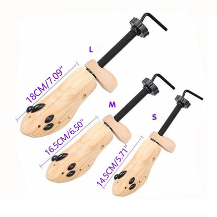 Darzheoy Shoe Stretcher for Men and Women Professional Shoe Adjustable Width & Length, Size 42-46, Wood (Includes Only 1 Shoe Stretcher) L Brown.