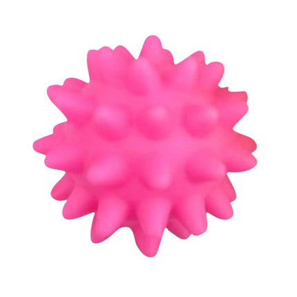 Darzheoy Squeaky Fetch Spike Balls Toys for Pet Small Dogs Puppy Rubber 2 Pack Bright Colors Chew Teething Toys Pet Squeaky Chewing Balls (Random) Multicolor.