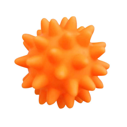 Darzheoy Squeaky Fetch Spike Balls Toys for Pet Small Dogs Puppy Rubber 2 Pack Bright Colors Chew Teething Toys Pet Squeaky Chewing Balls (Random) Multicolor.