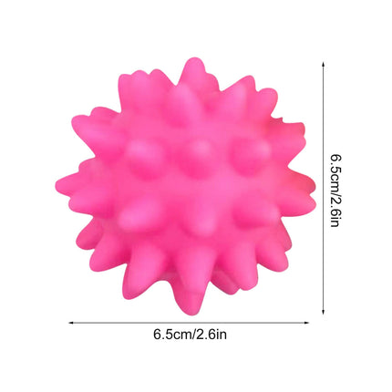 Darzheoy Squeaky Fetch Spike Balls Toys for Pet Small Dogs Puppy Rubber 2 Pack Bright Colors Chew Teething Toys Pet Squeaky Chewing Balls (Random) Multicolor.