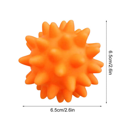 Darzheoy Squeaky Fetch Spike Balls Toys for Pet Small Dogs Puppy Rubber 2 Pack Bright Colors Chew Teething Toys Pet Squeaky Chewing Balls (Random) Multicolor.