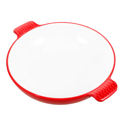 SKISUNO Large Salad Serving Bowl Red Plastic 1Set 10.41X8.45X2.55in.