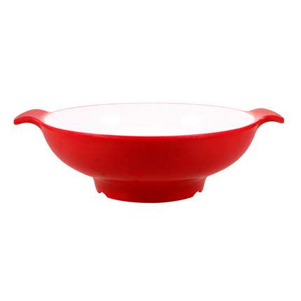 SKISUNO Large Salad Serving Bowl Red Plastic 1Set 10.41X8.45X2.55in.