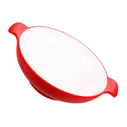 SKISUNO Large Salad Serving Bowl Red Plastic 1Set 10.41X8.45X2.55in.