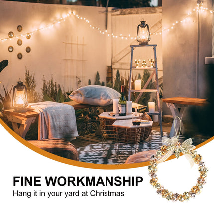 WHAMVOX Golden Christmas Bell Wreath with Bells for Decoration Iron Material Adds Festive Touch.