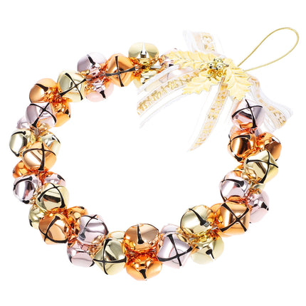 WHAMVOX Golden Christmas Bell Wreath with Bells for Decoration Iron Material Adds Festive Touch.