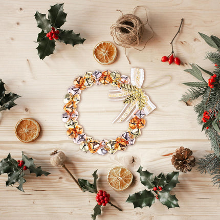 WHAMVOX Golden Christmas Bell Wreath with Bells for Decoration Iron Material Adds Festive Touch.