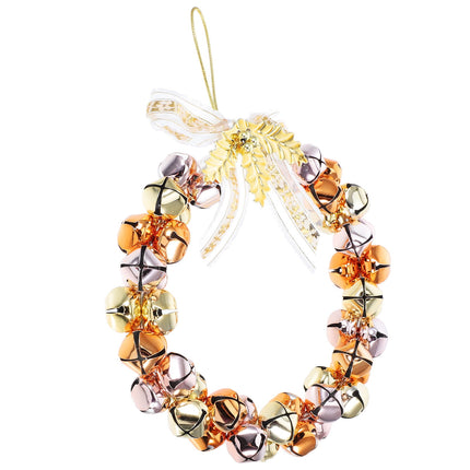 WHAMVOX Golden Christmas Bell Wreath with Bells for Decoration Iron Material Adds Festive Touch.