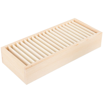 WHAMVOX Gift Ribbon Storage Holder Wooden Box Flower Wrapping Ribbon Holder Organizer.
