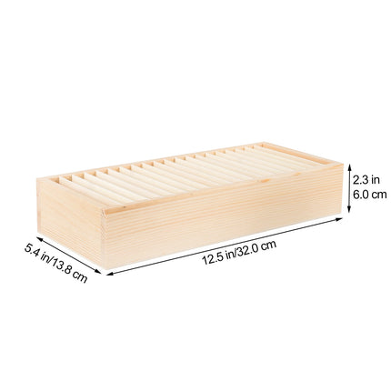 WHAMVOX Gift Ribbon Storage Holder Wooden Box Flower Wrapping Ribbon Holder Organizer.