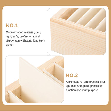 WHAMVOX Gift Ribbon Storage Holder Wooden Box Flower Wrapping Ribbon Holder Organizer.