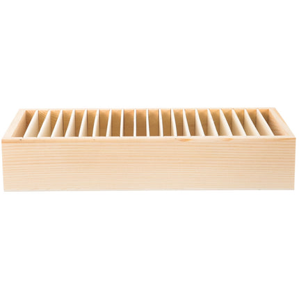 WHAMVOX Gift Ribbon Storage Holder Wooden Box Flower Wrapping Ribbon Holder Organizer.
