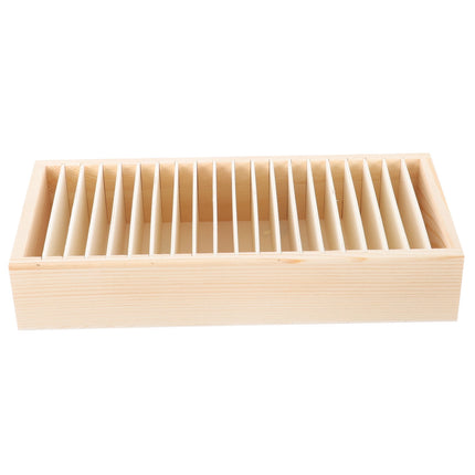 WHAMVOX Gift Ribbon Storage Holder Wooden Box Flower Wrapping Ribbon Holder Organizer.