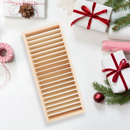 WHAMVOX Gift Ribbon Storage Holder Wooden Box Flower Wrapping Ribbon Holder Organizer.