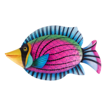 WHAMVOX Purple Iron Fish Wall Decor for Contemporary Home Decoration Easy to Hang Indoors Outdoors 7.5 Inches.