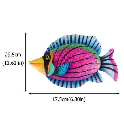 WHAMVOX Purple Iron Fish Wall Decor for Contemporary Home Decoration Easy to Hang Indoors Outdoors 7.5 Inches.