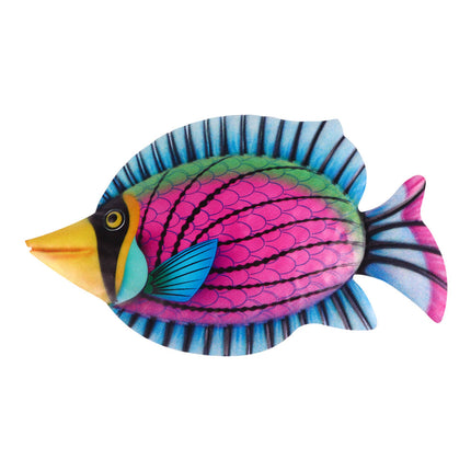 WHAMVOX Purple Iron Fish Wall Decor for Contemporary Home Decoration Easy to Hang Indoors Outdoors 7.5 Inches.