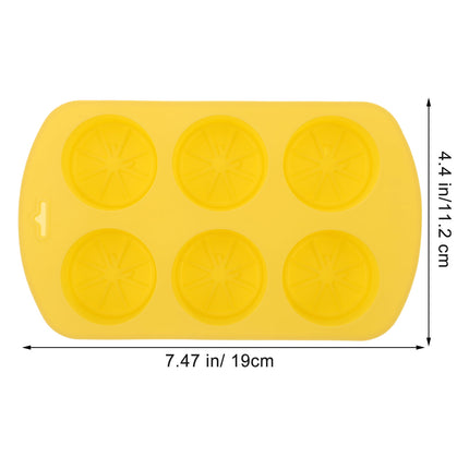 HOOWIFFY Silicone Baking Mold Lemon Slice Shaped for Soap Making Yellow 3Pcs.