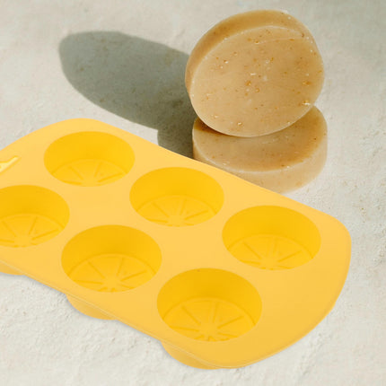 HOOWIFFY Silicone Baking Mold Lemon Slice Shaped for Soap Making Yellow 3Pcs.