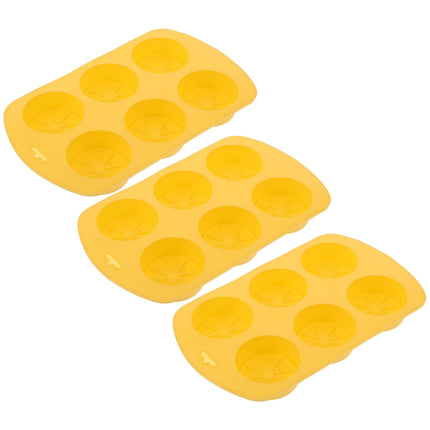 HOOWIFFY Silicone Baking Mold Lemon Slice Shaped for Soap Making Yellow 3Pcs.