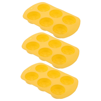 HOOWIFFY Silicone Baking Mold Lemon Slice Shaped for Soap Making Yellow 3Pcs.