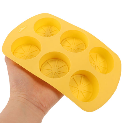 HOOWIFFY Silicone Baking Mold Lemon Slice Shaped for Soap Making Yellow 3Pcs.