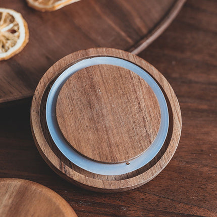 WHAMVOX Small Glass Jar with Airtight Wooden Lid, Food Storage Canister for Cereal, Snacks, Coffee, Kitchen Organization.