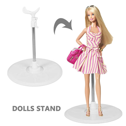 WHAMVOX Adjustable Metal Doll Display Stand Holder for Desktop, Organizer for Collectible Dolls and Figures.