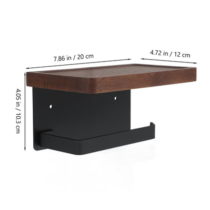 WHAMVOX Solid Wood Toilet Paper Holder Stand with Storage Shelf Bathroom Tissue Rack Organizer.