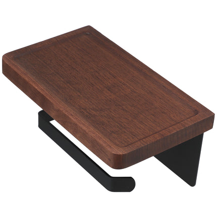 WHAMVOX Solid Wood Toilet Paper Holder Stand with Storage Shelf Bathroom Tissue Rack Organizer.