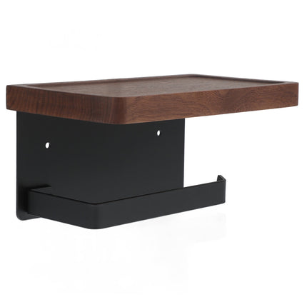 WHAMVOX Solid Wood Toilet Paper Holder Stand with Storage Shelf Bathroom Tissue Rack Organizer.