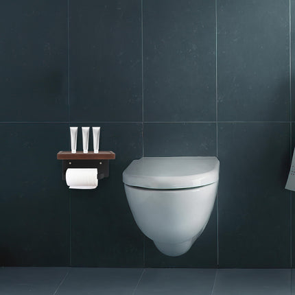WHAMVOX Solid Wood Toilet Paper Holder Stand with Storage Shelf Bathroom Tissue Rack Organizer.