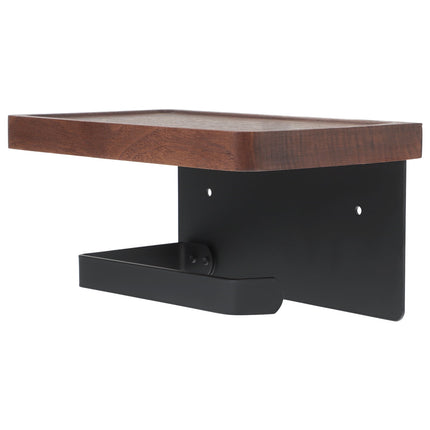 WHAMVOX Solid Wood Toilet Paper Holder Stand with Storage Shelf Bathroom Tissue Rack Organizer.