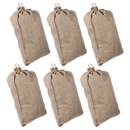 WHAMVOX 6 Pcs Vegetable Bags for Storage Small Burlap Food Jute Tote Khaki.