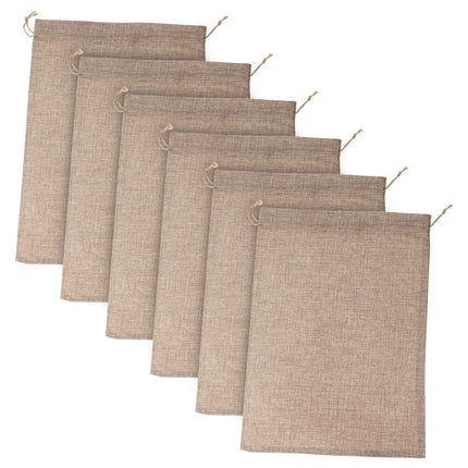 WHAMVOX 6 Pcs Vegetable Bags for Storage Small Burlap Food Jute Tote Khaki.