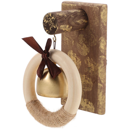 WHAMVOX Wooden Brass Doorbell Shopkeeper Bell for Door Opening Entrance Wood Doorbell Wind Chime Office Ornament.