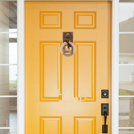 WHAMVOX Wooden Brass Doorbell Shopkeeper Bell for Door Opening Entrance Wood Doorbell Wind Chime Office Ornament.