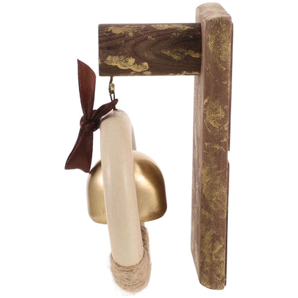 WHAMVOX Wooden Brass Doorbell Shopkeeper Bell for Door Opening Entrance Wood Doorbell Wind Chime Office Ornament.