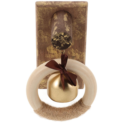 WHAMVOX Wooden Brass Doorbell Shopkeeper Bell for Door Opening Entrance Wood Doorbell Wind Chime Office Ornament.