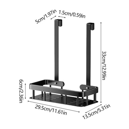 Kdkad 1-Tier Over-the-Door Hanging Shower Caddy - Large Capacity Rust-Proof Bath Organizer, No Drilling Sturdy Shower Shelf & Basket Storage Rack for Bathroom, Space-Saving Design 1-Tier Black.