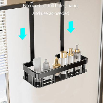 Kdkad 1-Tier Over-the-Door Hanging Shower Caddy - Large Capacity Rust-Proof Bath Organizer, No Drilling Sturdy Shower Shelf & Basket Storage Rack for Bathroom, Space-Saving Design 1-Tier Black.