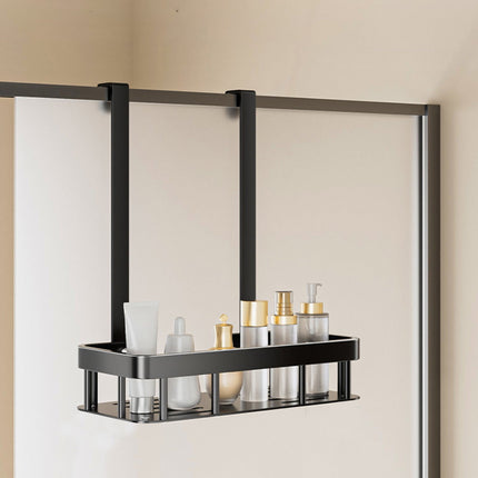 Kdkad 1-Tier Over-the-Door Hanging Shower Caddy - Large Capacity Rust-Proof Bath Organizer, No Drilling Sturdy Shower Shelf & Basket Storage Rack for Bathroom, Space-Saving Design 1-Tier Black.
