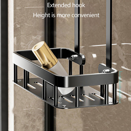 Kdkad 1-Tier Over-the-Door Hanging Shower Caddy - Large Capacity Rust-Proof Bath Organizer, No Drilling Sturdy Shower Shelf & Basket Storage Rack for Bathroom, Space-Saving Design 1-Tier Black.