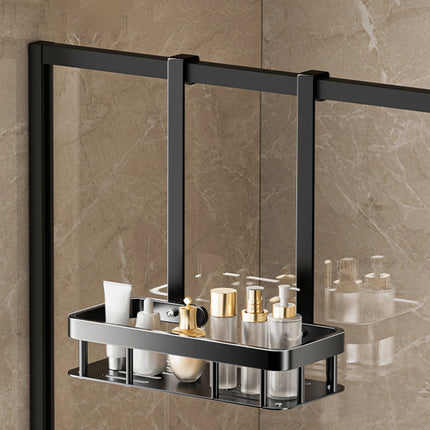 Kdkad 1-Tier Over-the-Door Hanging Shower Caddy - Large Capacity Rust-Proof Bath Organizer, No Drilling Sturdy Shower Shelf & Basket Storage Rack for Bathroom, Space-Saving Design 1-Tier Black.